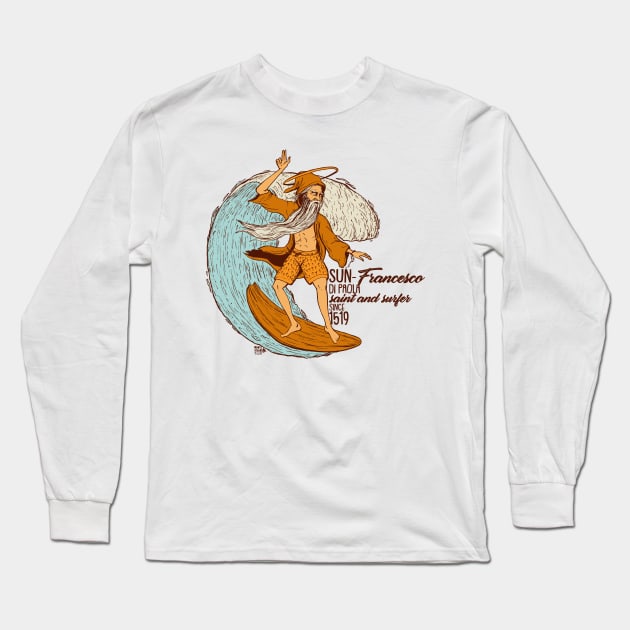 San Francesco di Paola surfer Long Sleeve T-Shirt by frankymonty